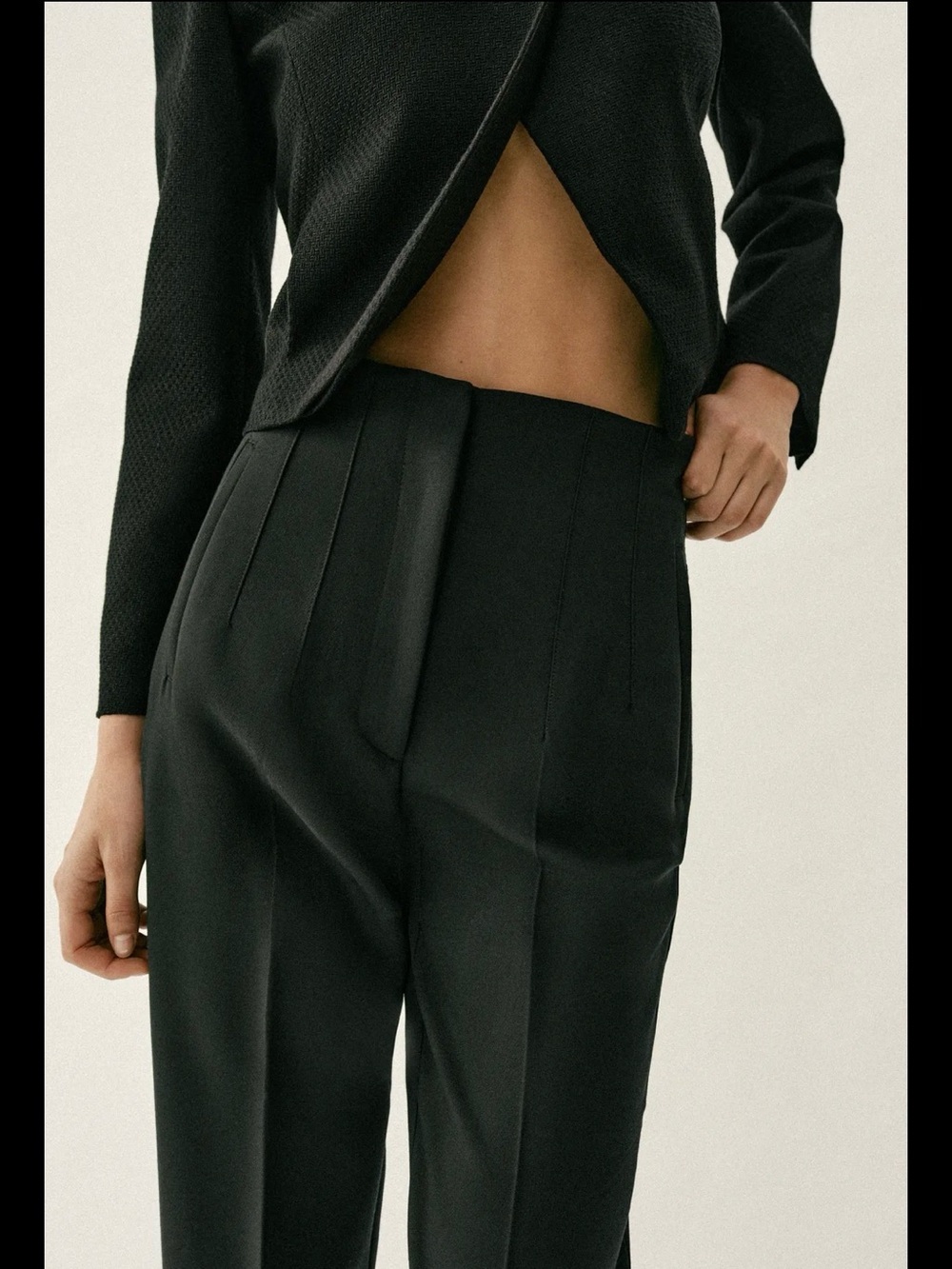 Zara High-Waist Tailored navy Pants